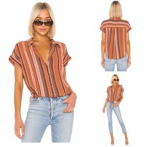 Sanctuary Borrego Tie Shirt in Sierra Stripe Sz L